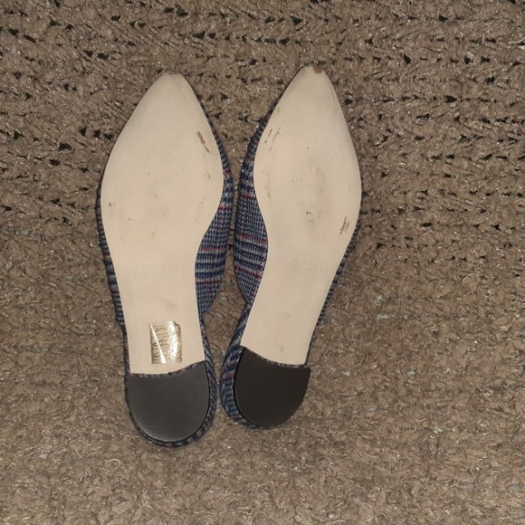 J. CREW-Blue Plaid Tweed-Penny Loafer-Pointed Toe-Slides-Slip-On-SZ 7-Excellent - Picture 7 of 7